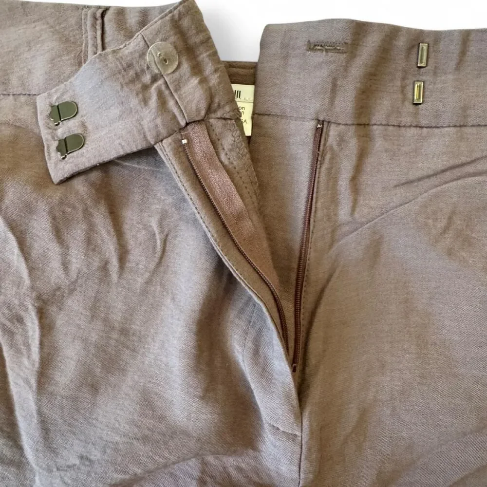 Bar III Fossil Brown Cuffed Tailored Shorts (Size XL)